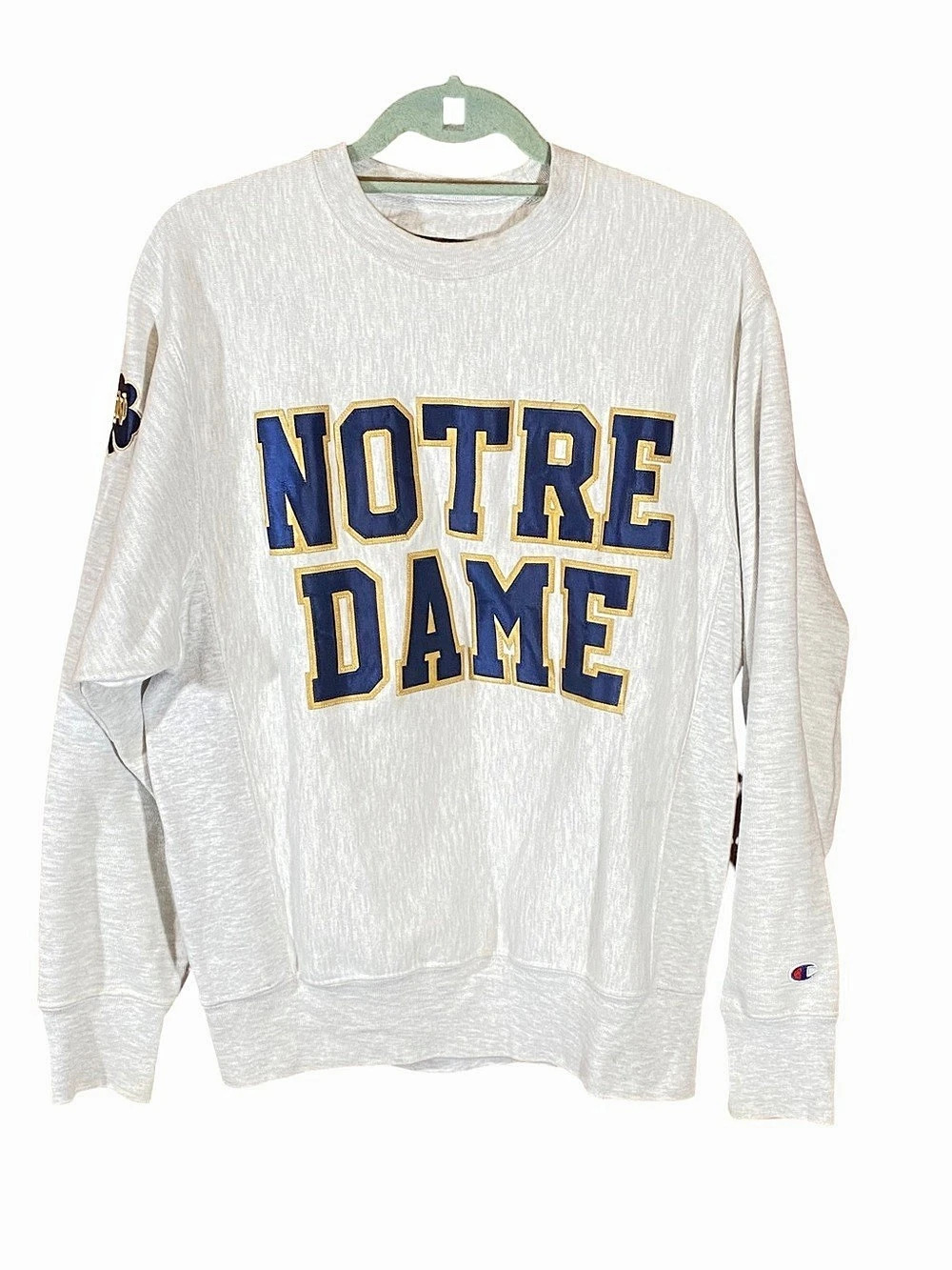 Vintage Champion ‘90s reverse weave Notre Dame cotton crewneck pullover small